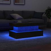 vidaXL Soffbord med LED svart ek 90x50x40 cm