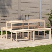 vidaXL Picknickbord 160x134x75 cm massivt trä