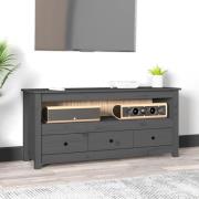 vidaXL Tv-bänk grå 114x35x52 cm massiv furu