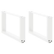 vidaXL Soffbordsben U-formade 2 st vita 70x(30-31) cm stål