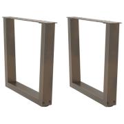 vidaXL Soffbordsben V-formade 2 st naturstål 60x(42-43,3) cm stål