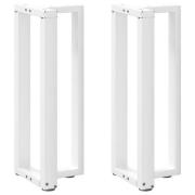 vidaXL Konsolbordsben T-formad 2 st vit 38x25x(72-73) cm stål