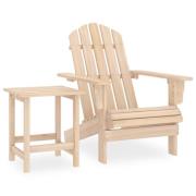 vidaXL Adirondackstol med bord massivt granträ