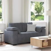 vidaXL Loveseat soffa mörkgrå 160x77x82 cm sammet