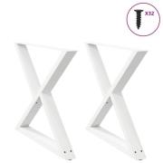 vidaXL Matbordsben 2 st vita 90x(72-73,3) cm stål
