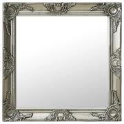 vidaXL Väggspegel barockstil 60x60 cm silver