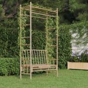 vidaXL Trädgårdsbänk med pergola 116 cm bambu