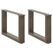 vidaXL Soffbordsben U-formade 2 st naturstål 50x(30-31) cm stål
