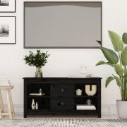 vidaXL Tv-bänk svart 103x36,5x52 cm massiv furu