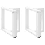 vidaXL Soffbordsben T-formade 2 st vita 50x25x(42-43) cm stål
