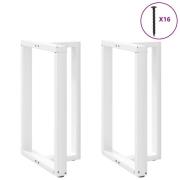 vidaXL Barbordsben T-formade 2 st vita 60x35x(90-91) cm stål