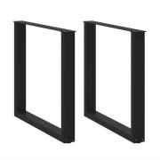 vidaXL Matbordsben U-formad 2 st svart 90x(72-73) cm stål