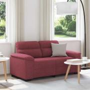 vidaXL 2-sitssoffa vinröd 120 cm tyg