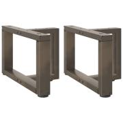 vidaXL Soffbordsben T-formade 2 st naturstål 40x25x(30-31) cm stål