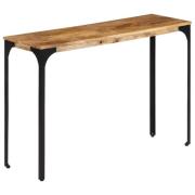 vidaXL Konsolbord brun 110x35x76 cm massivt mangoträ och järn