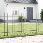 vidaXL Trädgårdsgaller med Spetsiga Toppar Grå 1,7x1,2 m Stål