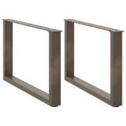 vidaXL Soffbordsben U-formade 2 st naturstål 70x(42-43) cm stål