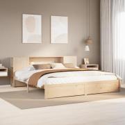 vidaXL Säng med bokhylla utan madrass 180x200cm massiv furu