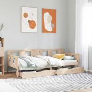 vidaXL Dagbädd med lådor 90x200 cm massiv furu