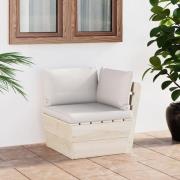 vidaXL Hörnsektion med dynor till pallsoffa impregnerat granträ