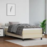vidaXL Boxspring-sängram gräddvit 90x200 cm konstläder