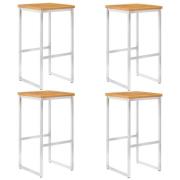 vidaXL Barstolar 4 st massivt akaciaträ och rostfritt stål