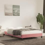 vidaXL Sängram rosa 120x200 cm sammet