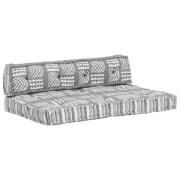 vidaXL Dyna till pallsoffa grå lappmönster