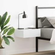 vidaXL Svävande sängbord vit 40x30x15 cm konstruerat trä