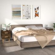 vidaXL Sängbord 2 st brun ek 40x35x47,5 cm