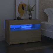 vidaXL Sängbord med LED-belysning 2 st sonoma-ek 60x35x40 cm