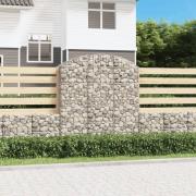 vidaXL Gabion bågformad 150x50x160/180 cm galvaniserat järn