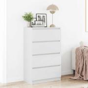 vidaXL Byrå vit högglans 60x35x98,5 cm konstruerat trä