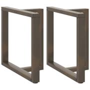 vidaXL Matbordsben T-formad 2 st naturstål 80x35x(72-73) cm stål