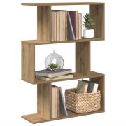 vidaXL Bokhylla/Rumsavdelare 3 hyllor ek 70x24x97 cm konstruerat trä