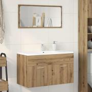 vidaXL Tvättställsskåp ek 90x38,5x46 cm konstruerat trä