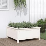 vidaXL Odlingslåda 82,5x82,5x39 cm vit massiv furu