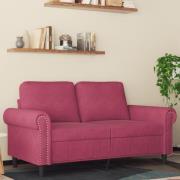 vidaXL 2-sitssoffa vinröd 120 cm sammet