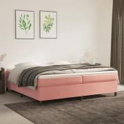 vidaXL Sängram rosa 200x200 cm sammet
