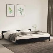 vidaXL Sängram utan madrass svart 200x200 cm sammet