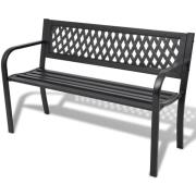 vidaXL Trädgårdsbänk 118 cm stål svart