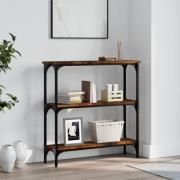 vidaXL Avlastningsbord rökfärgad ek 75x22,5x75 cm konstruerat trä