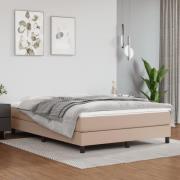 vidaXL Boxspring-sängram cappuccino 140x200 cm konstläder