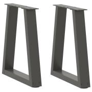 vidaXL Soffbordsben V-formade 2 st antracit 38x(42-43,3) cm stål