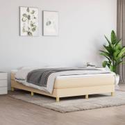 vidaXL Boxspring-sängram gräddvit 140x190 cm tyg