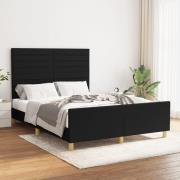 vidaXL Sängram utan madrass svart 140x200 cm tyg