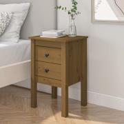 vidaXL Sängbord honungsbrun 40x35x61,5 cm massiv furu