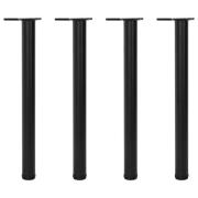 4 Höjdjusterbara bordsben i svart 710 mm