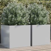 vidaXL Odlingslådor 2 st silver 49x47x46 cm galvaniserat stål