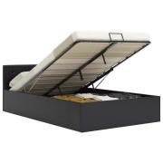 vidaXL Sängram hydraulisk förvaring svart konstläder 120x200 cm